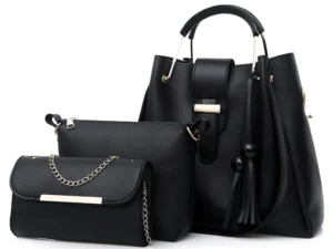 Queen 3-in-1 Black Handbag Set